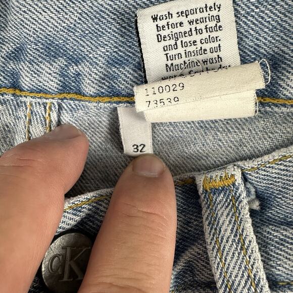 Vintage Calvin Klein Jeans Mens 32x34 Blue Tapered Cotton Light Wash - Picture 5 of 9